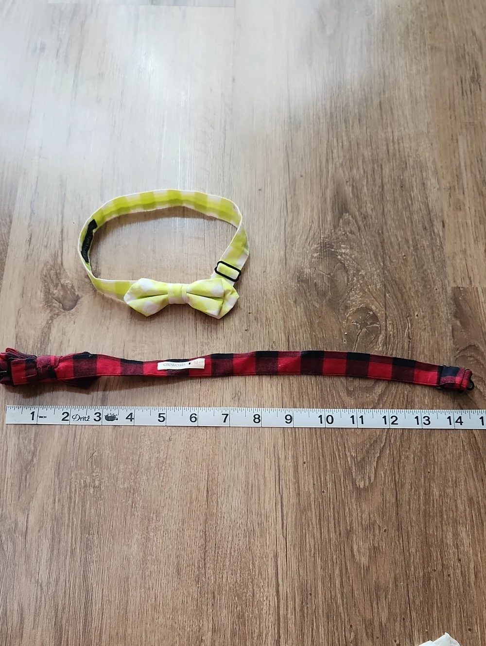 Crewcuts Boys Bow Ties - Yellow Neon & Red Black Plaid Size S/M